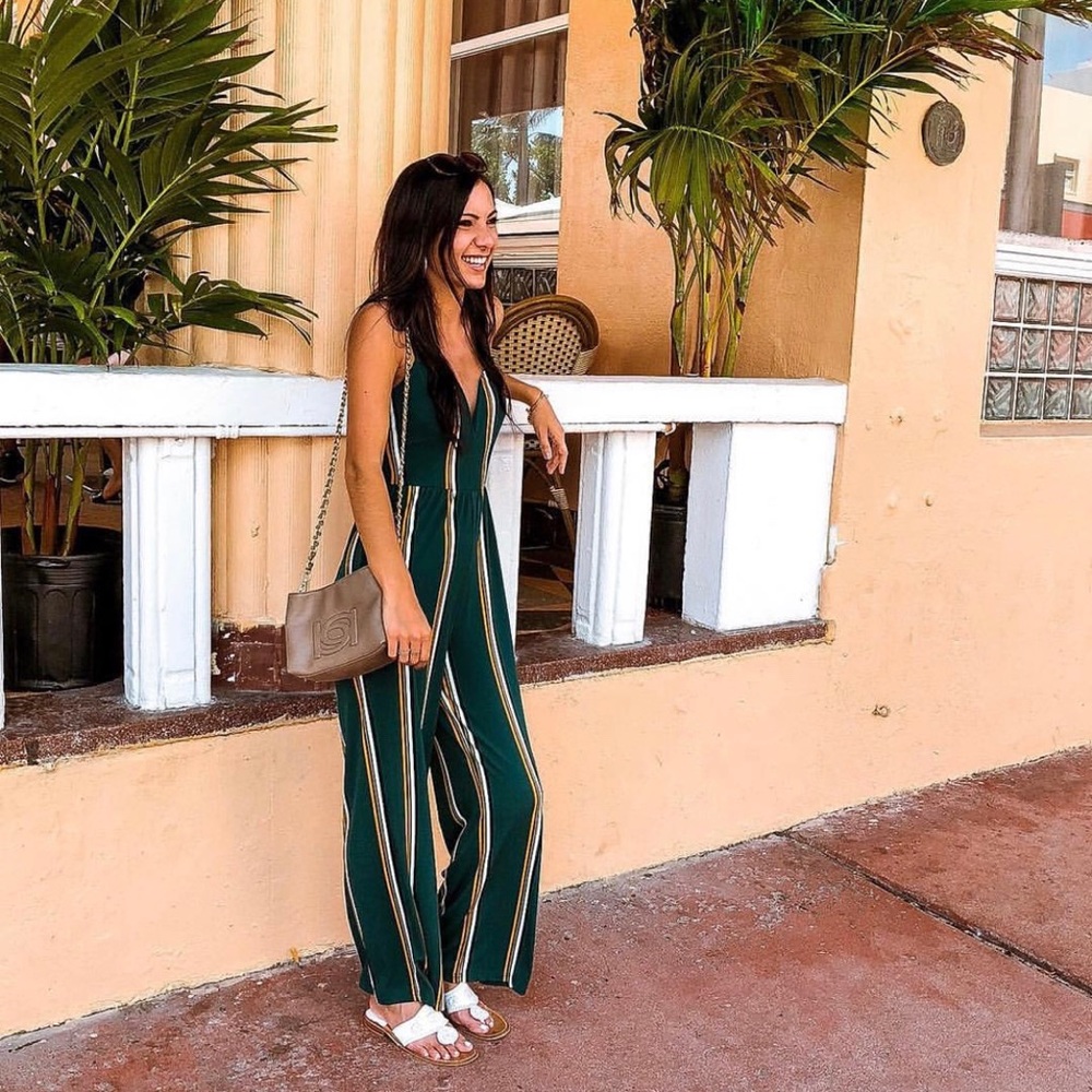 NWT Express Green & Orange Jumpsuit Size XS